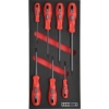 Supplywise 1000V insulated screwdriver set for electricians similar to the Castor And Ladder seven-piece 1000v insulated screwdriver set in red and black foam