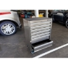 Supplywize stainless steel roller cabinet 7 drawers similar to the Castor And Ladder stainless steel 7-drawer roller tool cabinet with lock and castors.