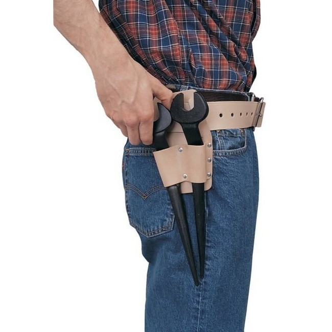 Supplywise tan leather tool pouch similar to the Chamberlains tan leather two-pocket spanner holster 170×110mm