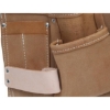 Supplywise's professional leather tool belt 10 pockets similar to the Builders Warehouse tan leather 10-pocket tool pouch with two hammer loops