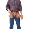 Supplywise professional leather tool belt 10 pockets similar to the Builders Warehouse tan leather 10-pocket tool pouch with two hammer loops