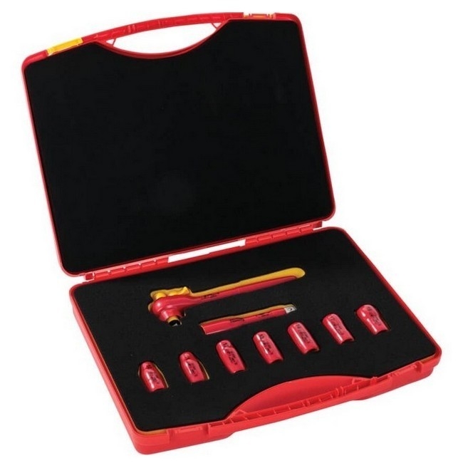 Supplywise VDE insulated reversible ratchet set 1000 V similar to the Sa Ladder red 9-piece 1000 v insulated reversible ratchet set in case