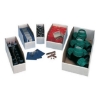 Supply Wise cardboard storage bins with writable panel similar to the Cashbuild white corrugated storage bins with writable panels, 50 pack