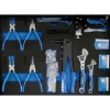 Supply Wise's 6-drawer roller tool cabinet 155-piece tool set similar to the Caslad black and blue 6-drawer steel roller tool cabinet with 155 tools.