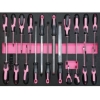 Supply-Wise 155-piece roller cabinet tool set similar to the Caslad pink six-drawer steel roller tool cabinet with 155-piece set.