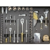 Supplywise's 155-piece lockable roller tool cabinet with 6 drawers similar to the Caslad 155-piece 6-drawer black and khaki steel roller tool cabinet