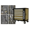 Supplywise 155-piece lockable roller tool cabinet with 6 drawers similar to the Caslad 155-piece 6-drawer black and khaki steel roller tool cabinet