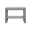 Supplywise's steel workbench with wooden top and shelf 1200 x 600 mm similar to the Blue Pointer grey knockdown steel workbench with wooden top and shelf, 1200×600mm