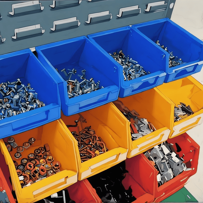 Linbin stackable plastic storage bins for small parts organisation in South African workshops, warehouses and industrial facilities