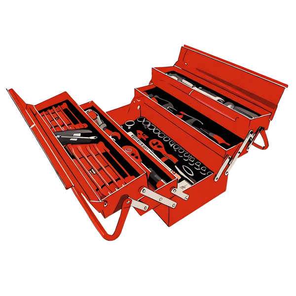Professional industrial toolbox kit with organised hand tools in rugged case for South African commercial, workshop and maintenance teams to stay productive on site